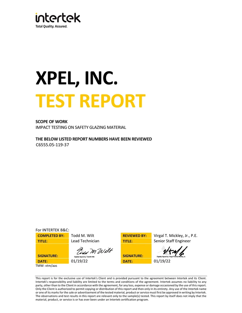 安全玻璃衝擊測試